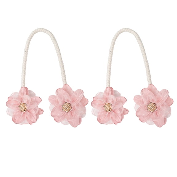 Elegant Flower Curtain Tiebacks Clip Adjustable Window Drapery Holdback Set of 2