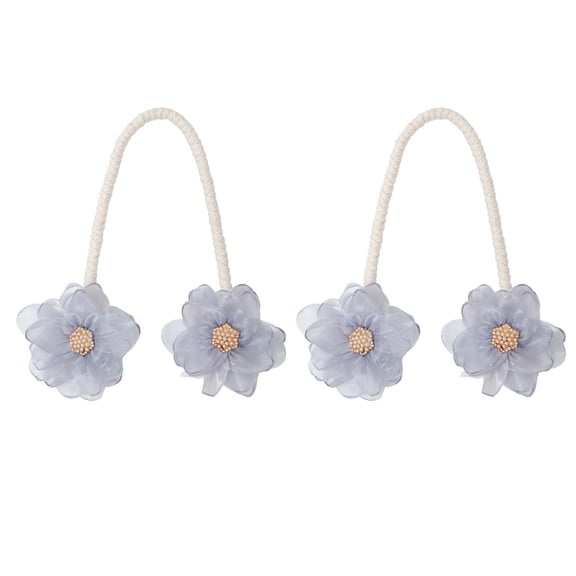 Elegant Flower Curtain Tiebacks Clip Adjustable Window Drapery Holdback Set of 2