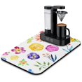 thumbnail image 1 of Elegant Flower Design, 19.5x12 inch Coffee Drying Mat High Absorption, Reversible Diatom Mud Dish Mat with Heat Resistance Perfect for Kitchen Counter Drying and Draining, 1 of 7