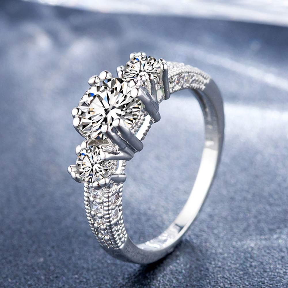 Elegant Flower Design Princess Engagement Ring -Luxury Gift for Women ...