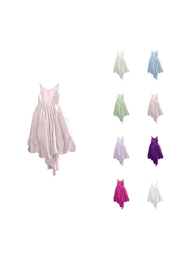 Elegant Flower Girl Dress with Cathedral Train, Long Puffy Gown for Wedding, Pageant, Photography & Formal Occasions – White Toddler Girls' Attire