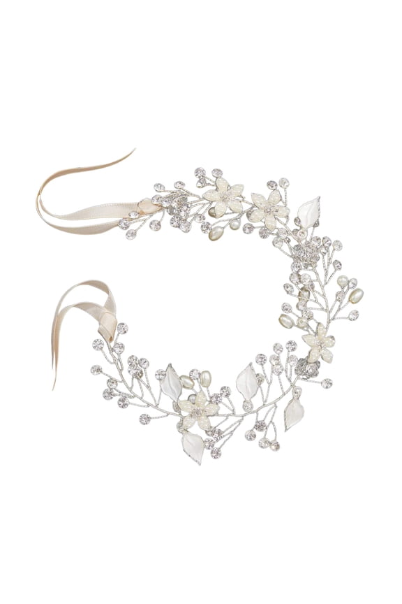 Elegant Flower Girl Headband For Wedding Exquisite Baby Girl Pearl Hair Piece Gold Leaf Headpiece For Birthday Party