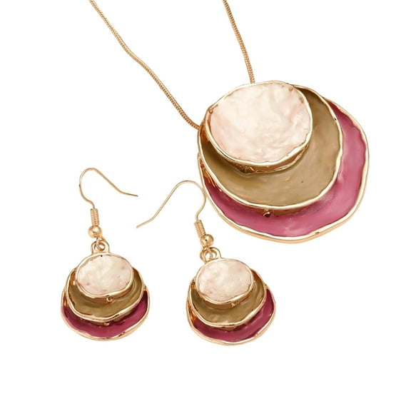 Elegant Flower Jewelry Set Vintage Pendant Necklace Stylish Pendant Earrings Suitable for Weddings and Formal Event