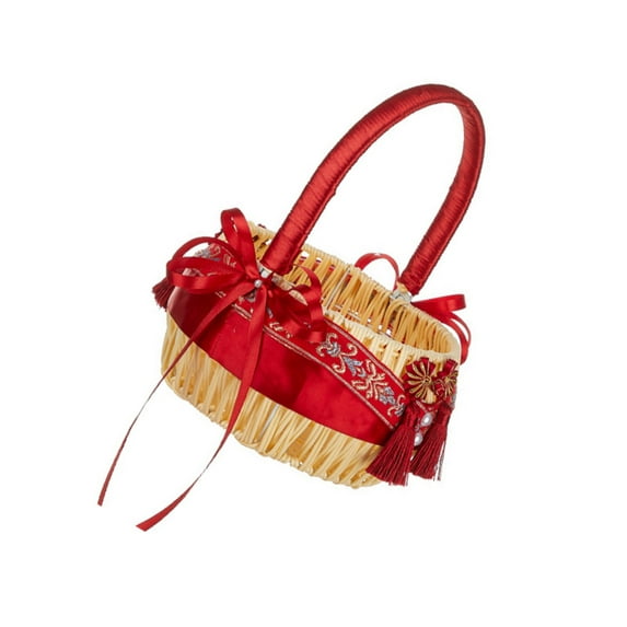 Elegant Flower Petal Shape Basket for Wedding Flower Girls Portable Decorative Accessory Event Decoration