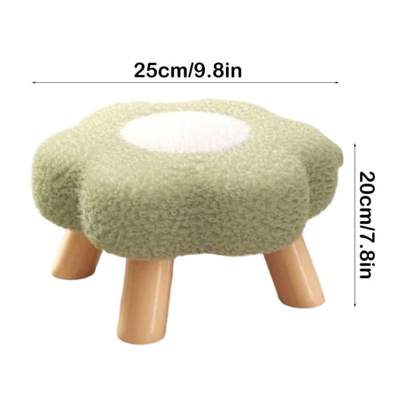 Elegant Flower-Shaped Wooden Floor Stool with Soft Removable Cushion, Durable Solid Wood Frame, Stylish Home Decor & Multi-Function Seating