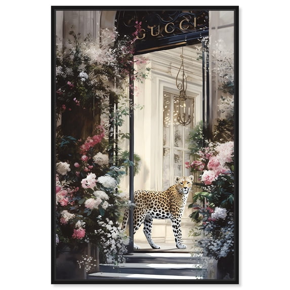 Elegant Flower Storefront Canvas Fashion Designer Wall Art by Art Remedy, Black Frame, 16" x 24"