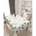 thumbnail image 1 of Elegant Flower Tablecloth Waterproof for Round/Rectangle/Oval/Square Tablecloth 60x84 in - Table Cloth Cover for Fall Baby Shower Christmas Wedding Party,Rustic Vintage Teal Tulip Farmhouse Floral, 1 of 6