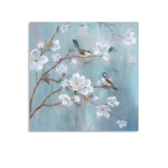 Elegant Flower Tree And Birds Poster Wall Art Poster Gifts Bedroom Prints Home Decor Hanging Picture Canvas Painting Posters 16x16inch(40x40cm)