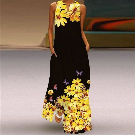 Elegant Flowers Print Long Sleeve Spring Summer Dresses Casual O Neck Loose Women Dress Vintage Party Vestidos Long Dresses