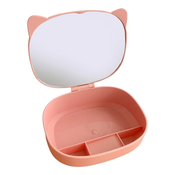 Elegant Foldable Mirrored with Storage Box For Makeup Enthusiasts Practical Foldable Vanity Mirrored In Any Occasion