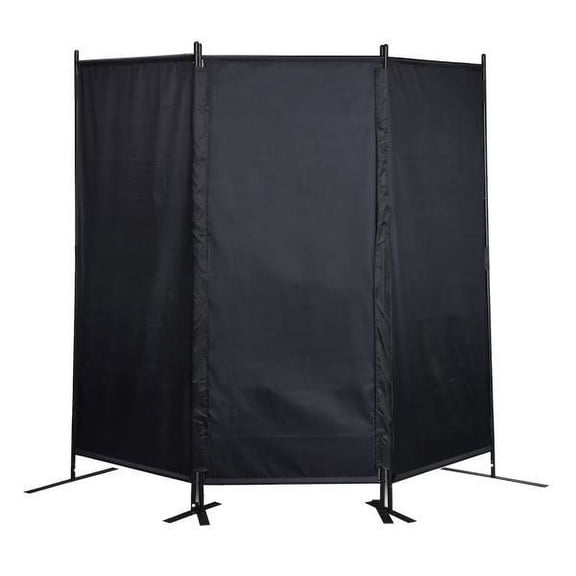 Elegant Folding Room Divider with Fabric Panels - Versatile Privacy