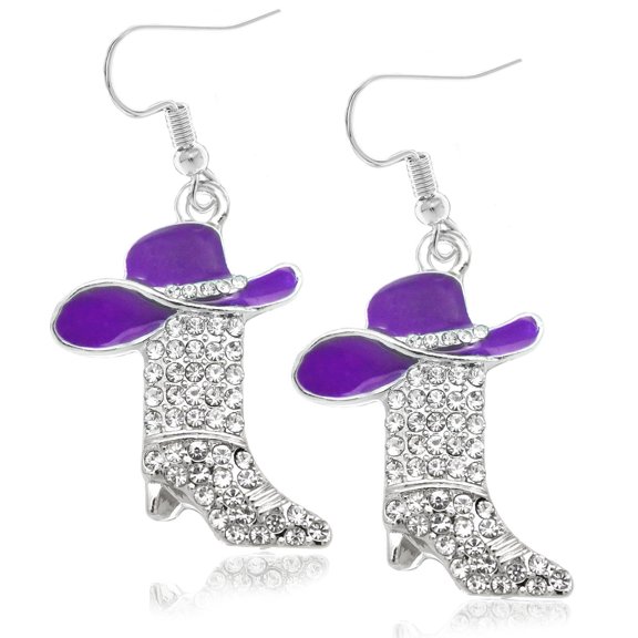 Elegant ForWestern Cowgirl Boot Rhinestone Drop Earrings
