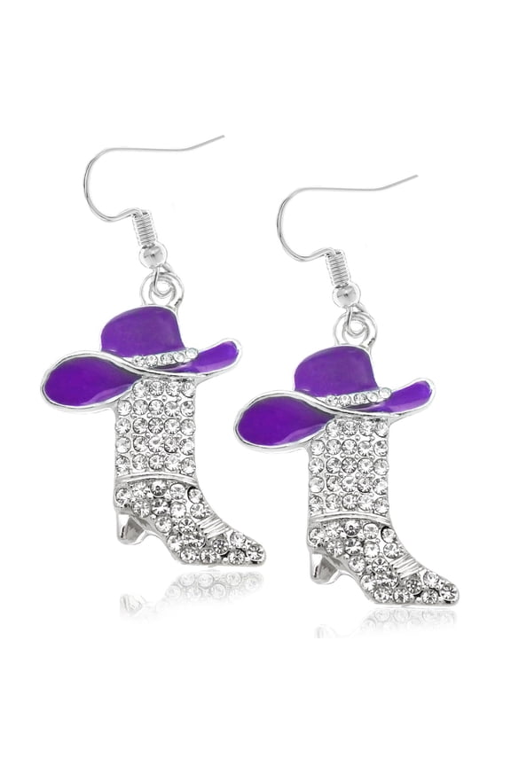 Elegant ForWestern Cowgirl Boot Rhinestone Drop Earrings