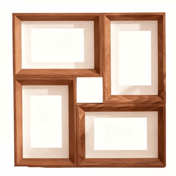 Elegant Four-Grid Photo Frame: Stylish Tabletop or Wall Display for Cherished