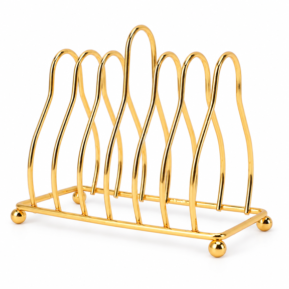 Elegant Freestanding Gold Palette Rack Makeup Organizer Carbon Steel Stand for Nail Polish, Foundation, Concealer, Mixing Palette, and Coaster Holder Display (5.28 inches / 13.4 cm)