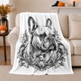 thumbnail image 1 of Elegant French Bulldog Portrait Autumn autumn celebration Living Room, Warm Flannel Blanket for Living Room and Bedroom, Peaceful Pet Portrait Pattern, Dog Lovers autumn celebration Gift, 1 of 9