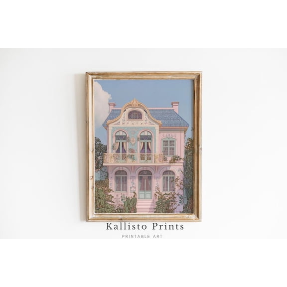 Elegant French Chateau Art Print Poster, Vintage Parisian Architecture, Romantic Dreamy Home Wall Decor, ,927, Size 8x12 UNFFRAMED F03.1.6l2132