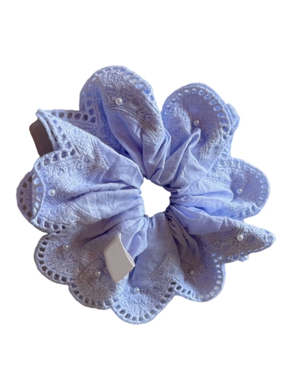 Elegant French Styles Imitation Pearls Scrunchie with Fabric Fashion Hair Ties