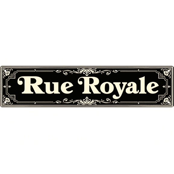 Elegant French-Themed Tin Sign 16*4 Inches -"Rue Royale" Great for Living Room, Bedroom, Patio - Features Rue Royale Design, Enhances Vintage Decor for Home