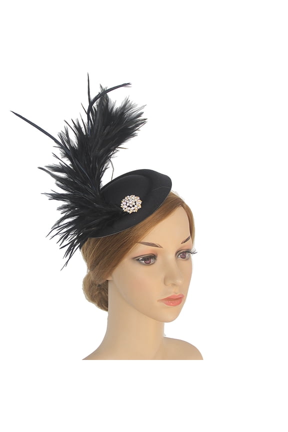 Elegant French Top Hat Hair Accessory Bride Bridal Headpiece Fascinator Weddings Party Headdress Black One Size