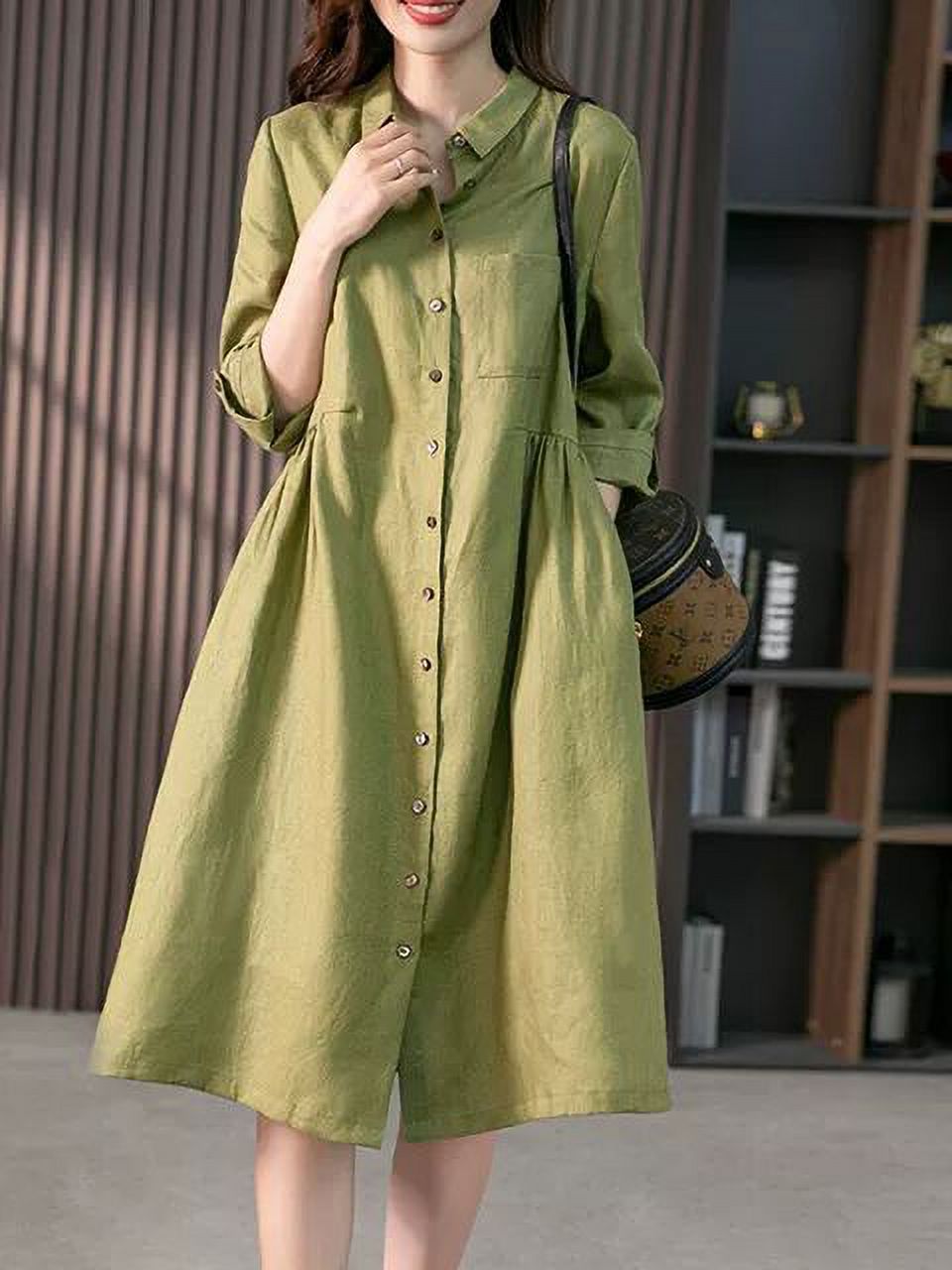 Elegant French linen shirt skirt design sense niche autumn new thin