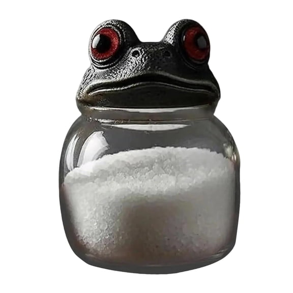 Elegant Frogs Shape Apothecary Glass Container with Lid Small Kitchen Items Container Home Decoration