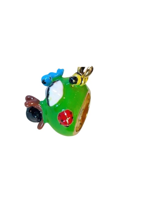 Elegant Frogs Shaped Enameled Rings Vibranting Colorful Jewelry Stackable Fashion Accessory for Daily Wear