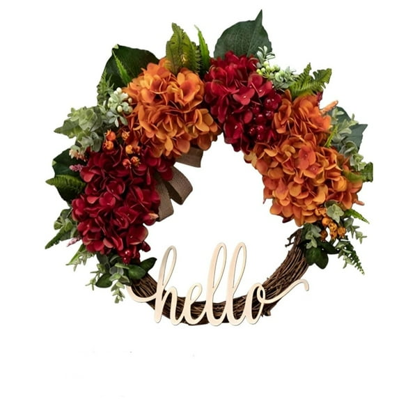 Elegant Front Door Wreath for Year Round Seasonal with Hanging Display