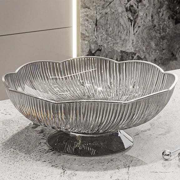 Elegant Fruit Platter, Gray Ceramic Serving Dish, High-value Decorative Tray, for Home Use, Living Room, Coffee Table, Candy and Snack Display, 1 Pc, by IHXORA