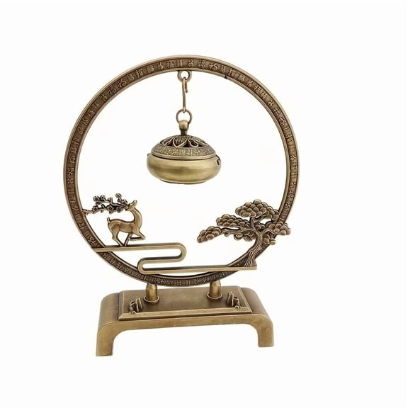 Elegant Fu Lu Shou Incense Burner | Ruyi Hanging Incense Holder | Zen Buddha Aroma Diffuser for Home and Office Decor