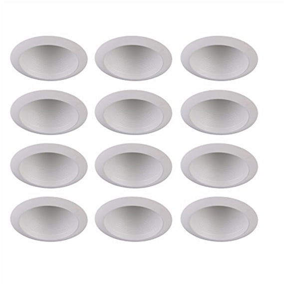 Elegant Furniture 6 INCH frosted white BAFFLE OPEN TRIM, FITS PAR30/R30/BR30 12 PACK