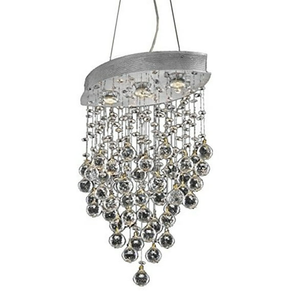 Elegant Furniture Galaxy 3 light Chrome Pendant Clear Elegant Cut Crystal