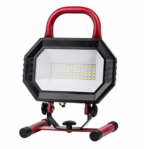 LED PORTABLE WORK LIGHT, 4000K, 100, CRI80, UL, 30W, 220W EQUIVALENT, 35000HRS, LM2000, NON-DIMMABLE,INPUT VOLTAGE 120V, RED