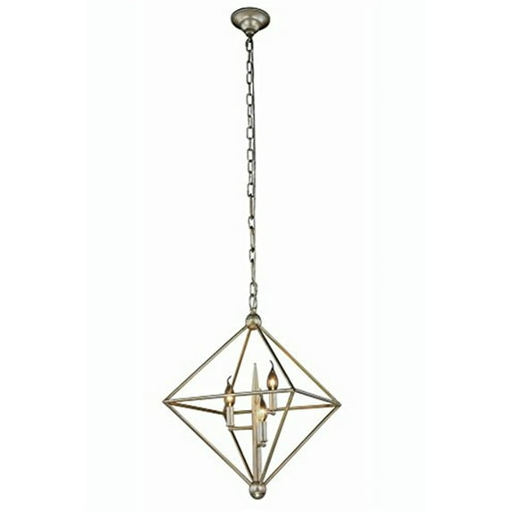 Nora Collection Pendant Lamp D:22" H:24" Lt:3 Vintage Silver Leaf Finish - Finish:Vintage Silver Leaf - Finish:Vintage Silver Leaf - Finish:Vintage Silver Leaf - Finish:Vintage Silver Leaf - Finish:Vi