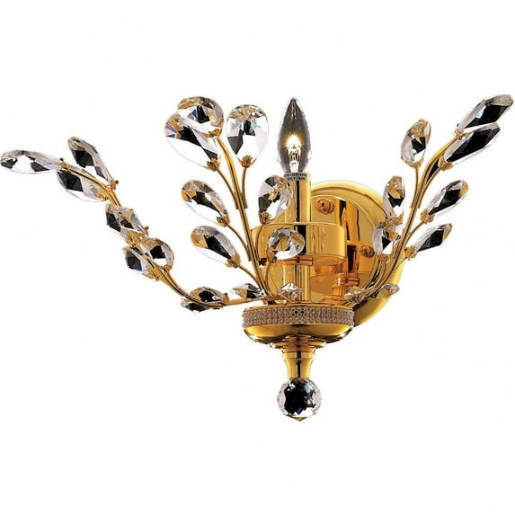 Orchid 1 light Gold Wall Sconce Clear Elegant Cut Crystal