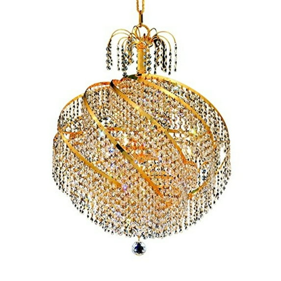 Elegant Furniture Spiral 10 light Gold Chandelier Clear Spectra? Swarovski? Crystal