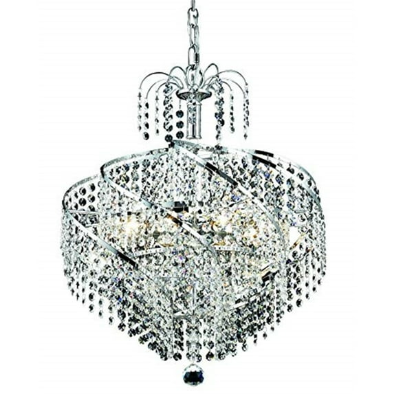 Elegant Furniture Spiral 8 light Chrome Pendant Clear Elegant Cut Crystal