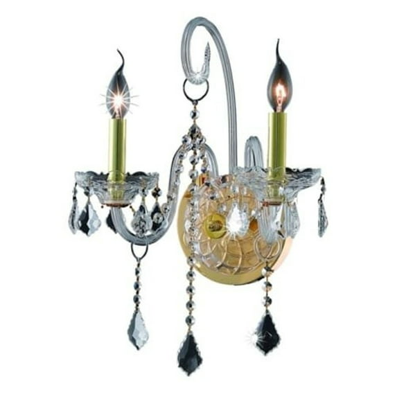 Elegant Furniture Verona 2 light Gold Wall Sconce Clear Elements Crystal