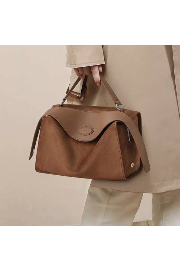 Elegant Genuine Leather Boston Handbag - Chic Pillow Shape Women, Perfect Gift for Valentine's Day