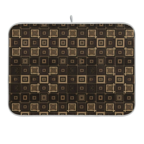 Elegant Geometry Dish Drying Mat 16x18 Absorbent Microfiber Draining Rack Pad for Kitchen Counter Sink