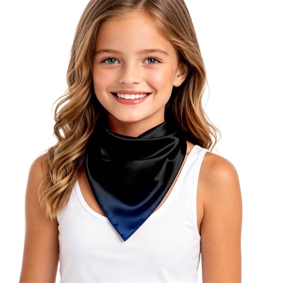 Elegant Girl's Satin Silk Scarf with Gradient Tone for Kids Lightweight Shawl Everyday Wear