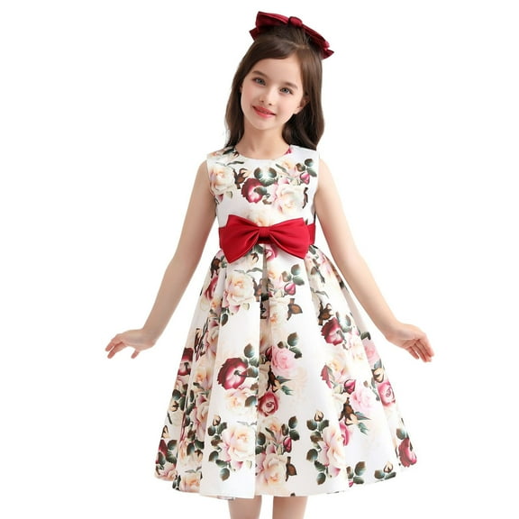 Elegant Girls' Floral Print Dress Evening Performance Dress, Holiday Performance Dress Princess Dress Special Occasion Dress Princess Dresses