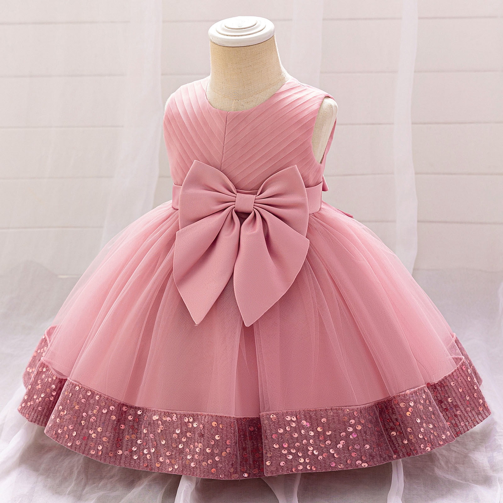 Elegant Girls Formal Gown Featuring Delicate Lace Trim And Sparkling ...