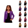 thumbnail image 1 of Elegant Girls Satin Short Jacket with Print, Long Sleeve Bolero Shrug for Formal Party Wear Dressy Cardigan Outerwear, 1 of 7