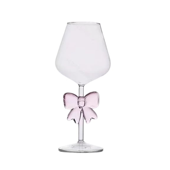 Elegant Glass Cups with Pink Bow - Clear Tumbler for Iced Coffee, Juice & Milk - for Weddings, Bridal Showers & Romantic Party Decor