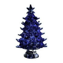Elegant Glass Festive Holiday Tree for Desktop Tabletop Seasonal Celebration Decorations