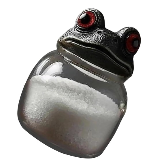 Elegant Glass Frogs Jar with Lid for Kitchen Condiment Storage and Decorative Enhancement