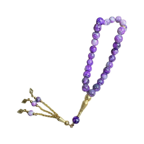 Elegant Glass Prayer Beads Rosary Hand Chain 33 Bead Meditation Rosary Jewelry for Men and Women