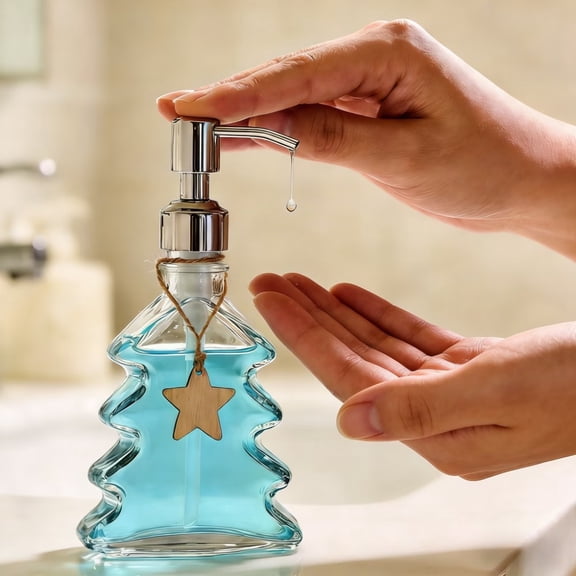 Elegant Glass Soap Dispenser with Rust-Proof Pump - Stylish Bathroom & Kitchen Decor