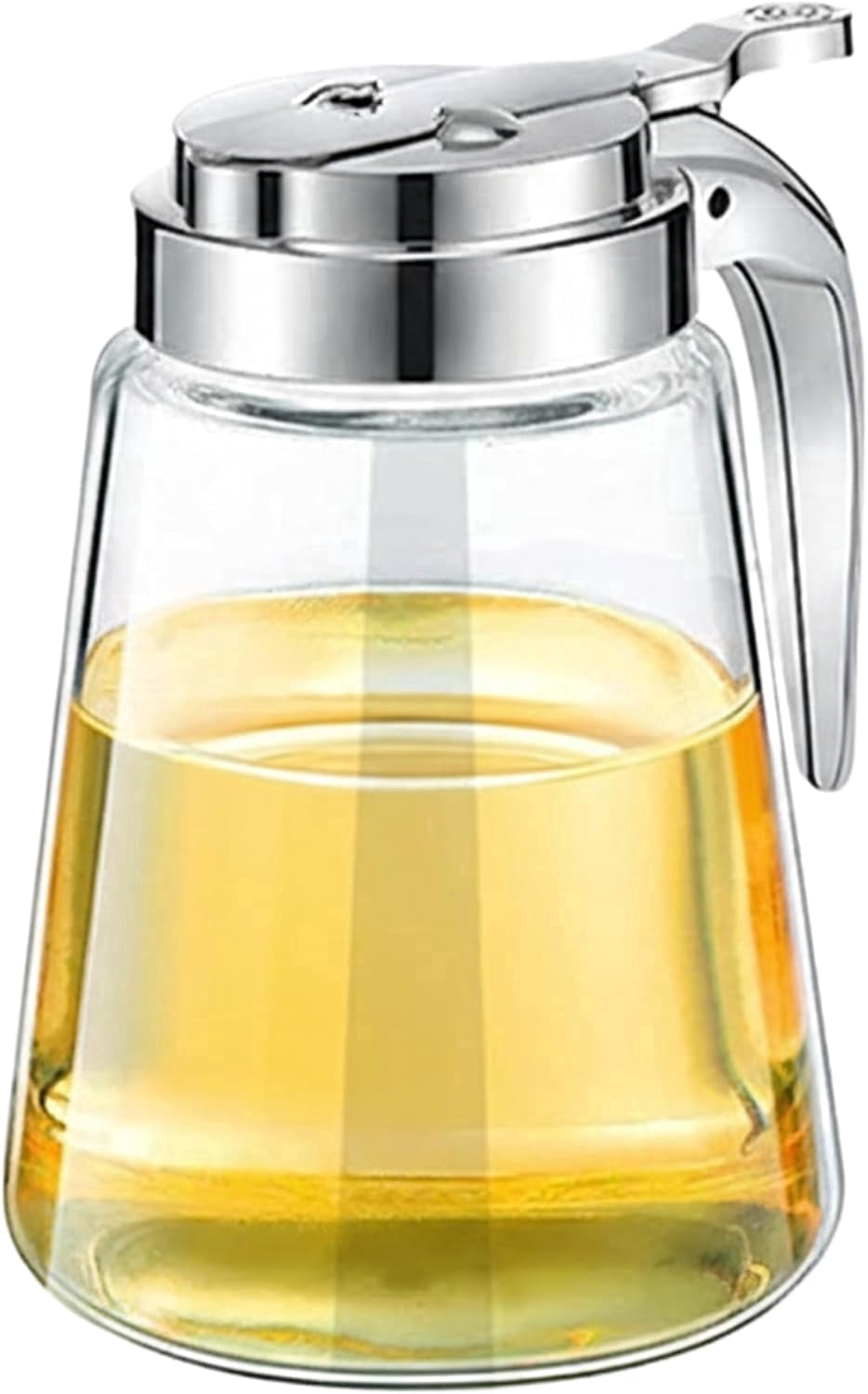 Elegant Glass Syrup Dispenser Jar with No-Drip Pump, for Honey and Maple, 10oz